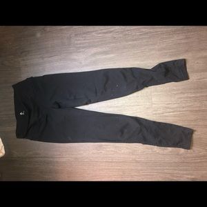 black workout pants with mesh star bottom